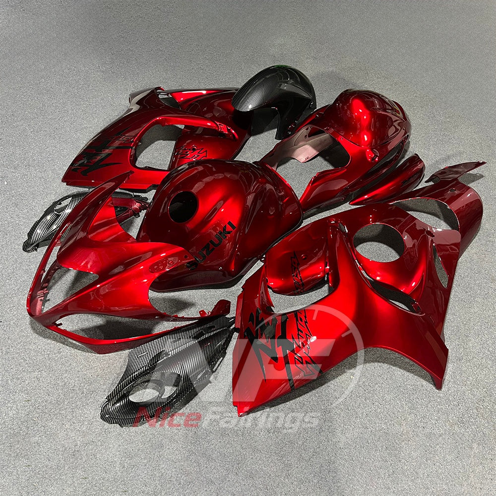 Motorcycle Fairing Kit Fits 2008-2020 SUZUKI GSX1300R Hayabusa - Dark Accent Graphic Injection-Molded ABS | NiceFairings - side angle image