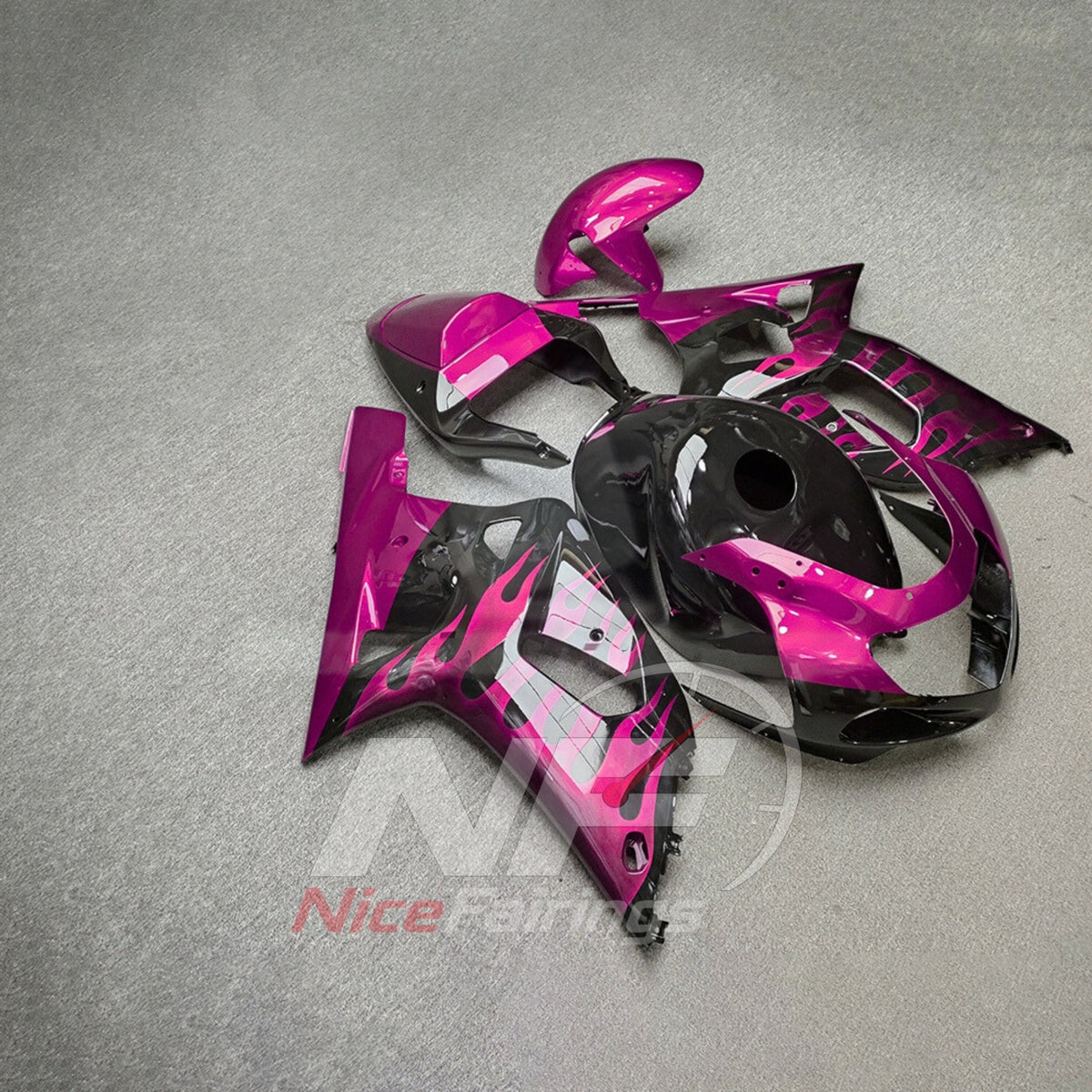 Replacement Fairing Kit Fits SUZUKI GSX-R600 GSX-R750 K1 2001-2003 - ABS Lettering Design | NiceFairings - side angle image