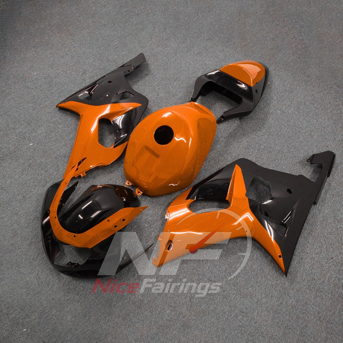 Sportbike Bodywork Set Fits SUZUKI GSX-R600 GSX-R750 K1 2001-2003 - Orange ABS Finish | NiceFairings - front angle image