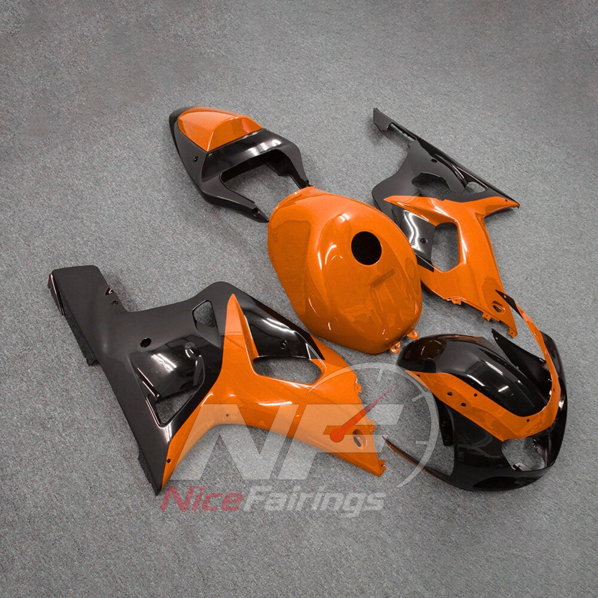 Sportbike Bodywork Set Fits SUZUKI GSX-R600 GSX-R750 K1 2001-2003 - Orange ABS Finish | NiceFairings - side angle image
