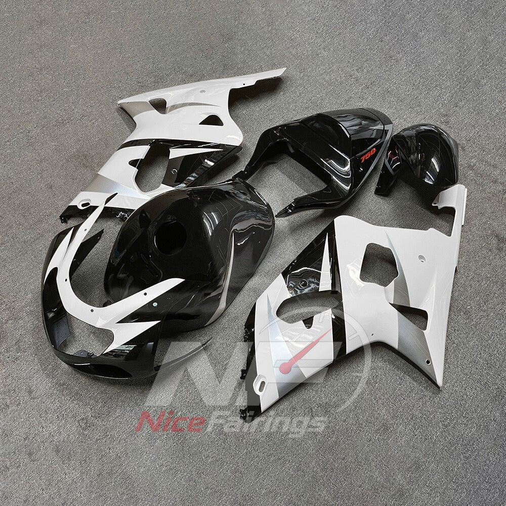 Plastic Cowling Kit Fits SUZUKI GSX-R600 GSX-R750 K1 2001-2003 - ABS Two-Tone Layout | NiceFairings - front angle image