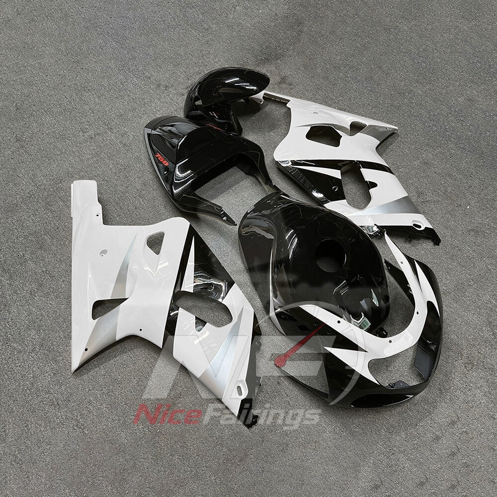 Plastic Cowling Kit Fits SUZUKI GSX-R600 GSX-R750 K1 2001-2003 - ABS Two-Tone Layout | NiceFairings - side angle image