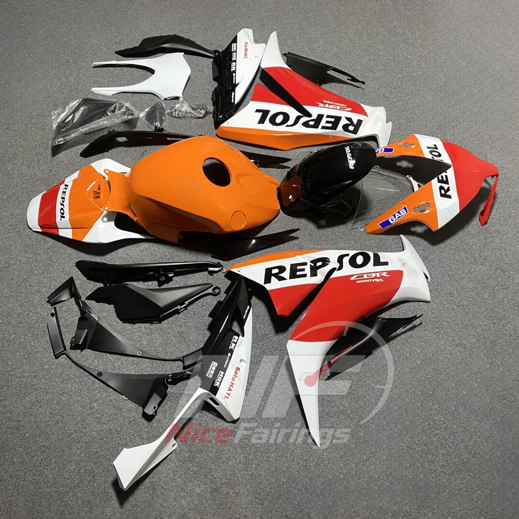 Custom-Painted Orange Motorcycle Fairing Kit Fits HONDA CBR1000RR 2012-2016 | NiceFairings - front angle image