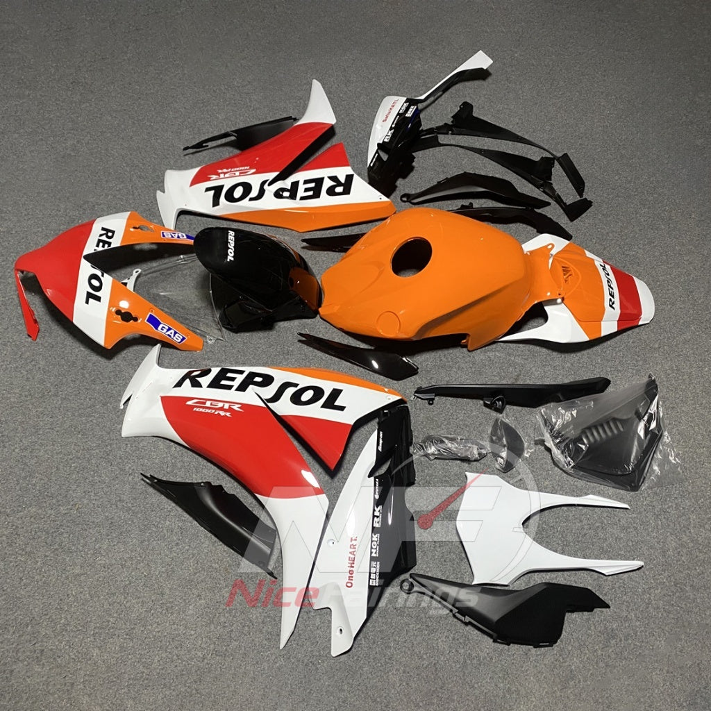 Custom-Painted Orange Motorcycle Fairing Kit Fits HONDA CBR1000RR 2012-2016 | NiceFairings - side angle image