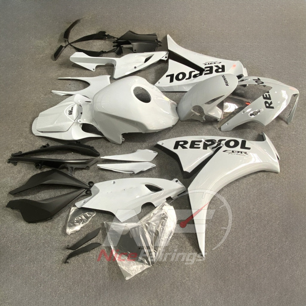 Painted White Replacement Body Panels Compatible with 2012-2016 HONDA CBR1000RR | NiceFairings - side angle image