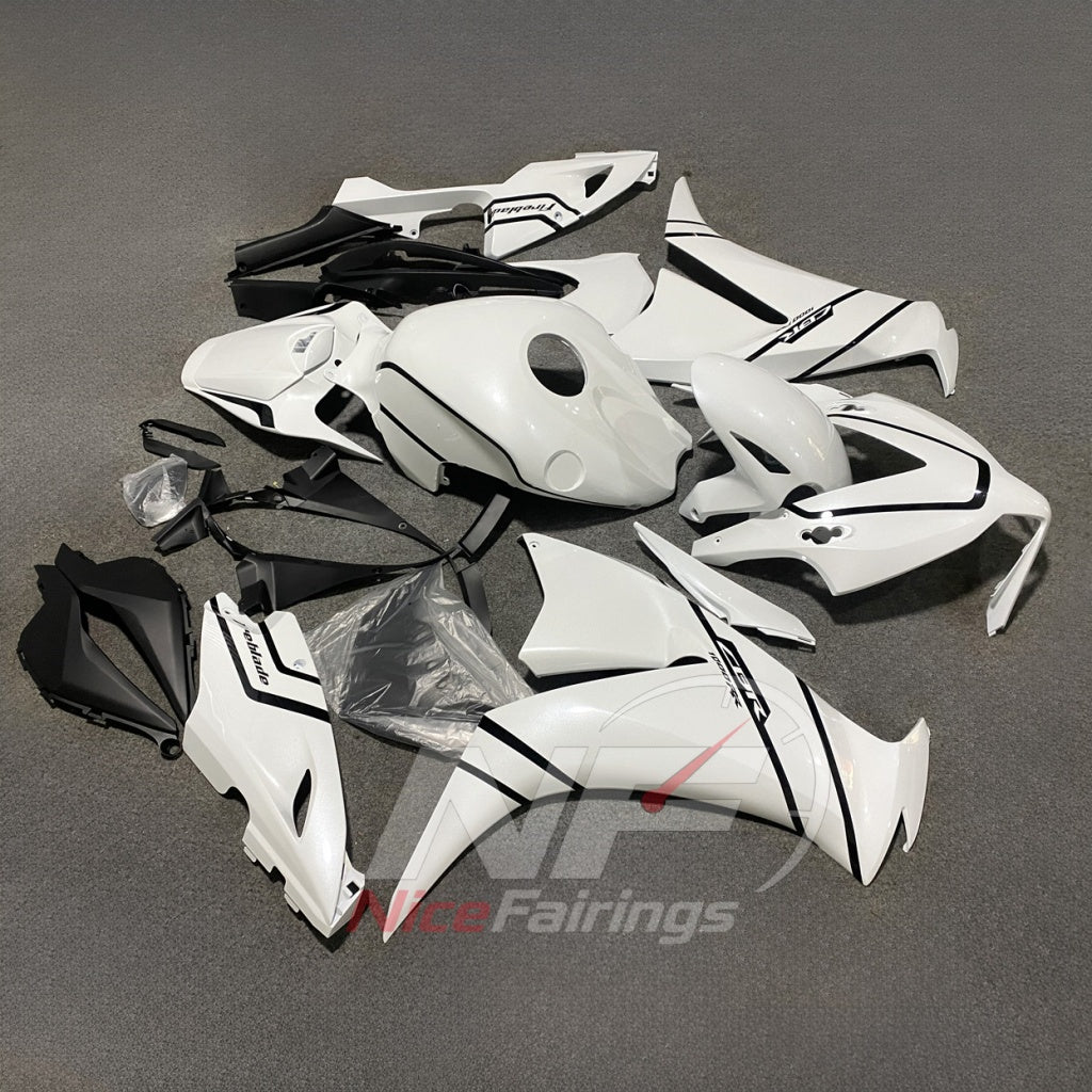 Custom-Painted White ABS Cowling Set Fits 2012-2016 HONDA CBR1000RR | NiceFairings - front angle image