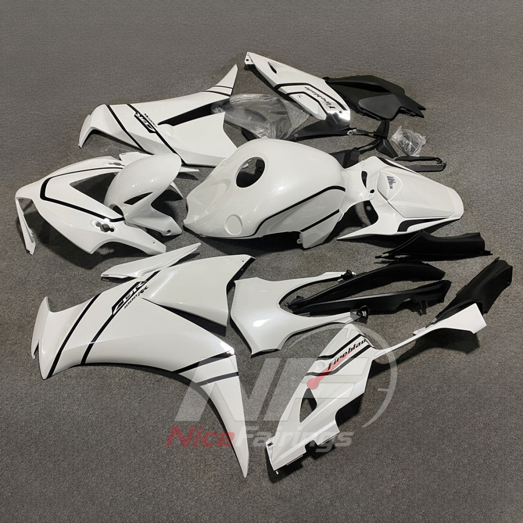 Custom-Painted White ABS Cowling Set Fits 2012-2016 HONDA CBR1000RR | NiceFairings - side angle image