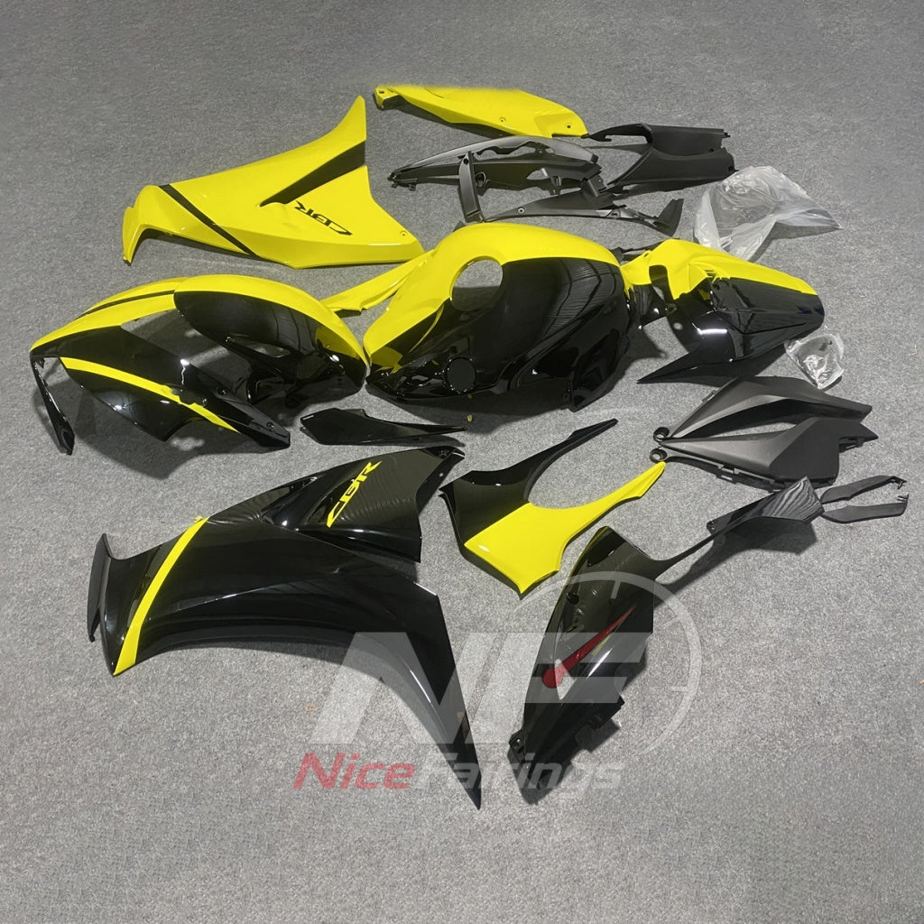 Replacement Yellow Injection-Molded Bodywork Set Fits 2012-2016 HONDA CBR1000RR | NiceFairings - front angle image