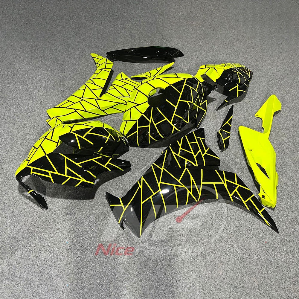 Custom-Painted Yellow Injection-Molded Fairings Compatible with HONDA CBR1000RR 2012-2016 | NiceFairings - front angle image