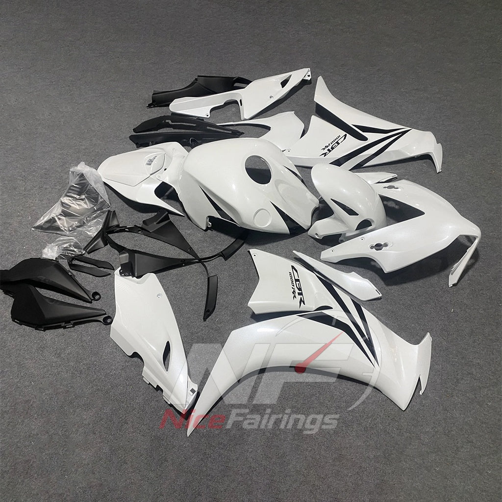 Custom-Painted White Injection-Molded Bodywork Set Fits 2012-2016 HONDA CBR1000RR | NiceFairings - front angle image
