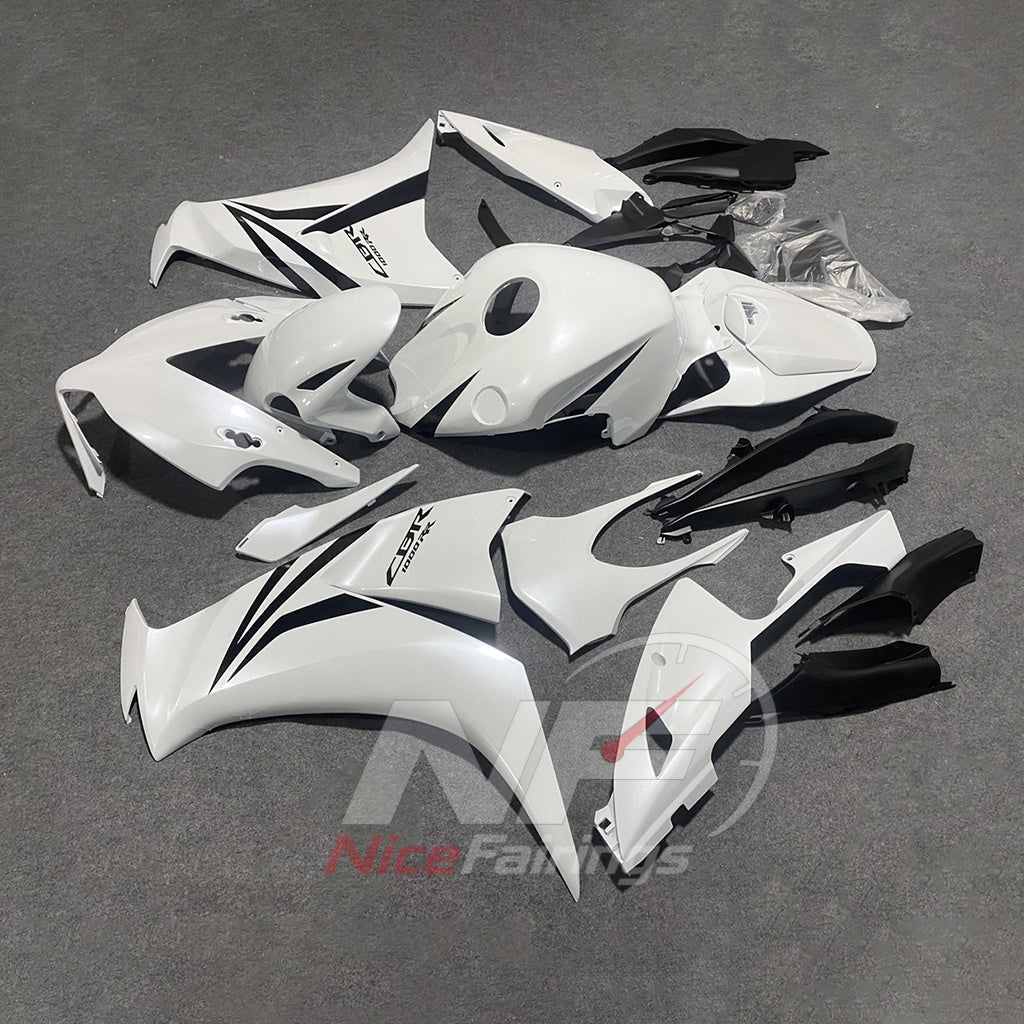 Custom-Painted White Injection-Molded Bodywork Set Fits 2012-2016 HONDA CBR1000RR | NiceFairings - side angle image