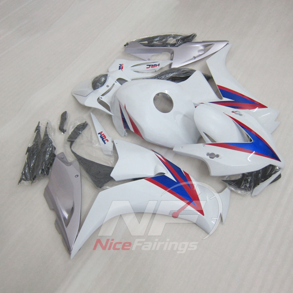 Aftermarket White ABS Injection Fairing Kit Fits 2012-2016 HONDA CBR1000RR | NiceFairings - front angle image
