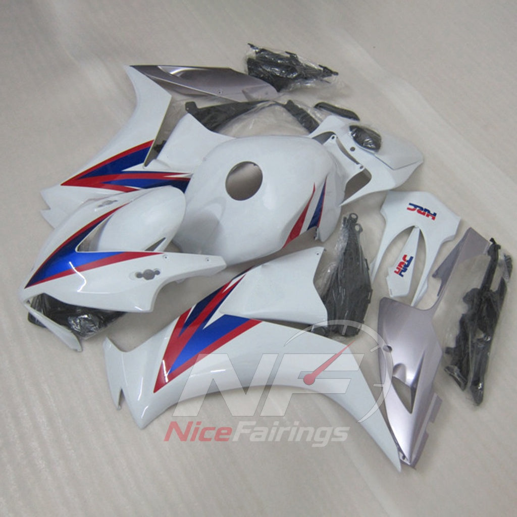 Aftermarket White ABS Injection Fairing Kit Fits 2012-2016 HONDA CBR1000RR | NiceFairings - side angle image