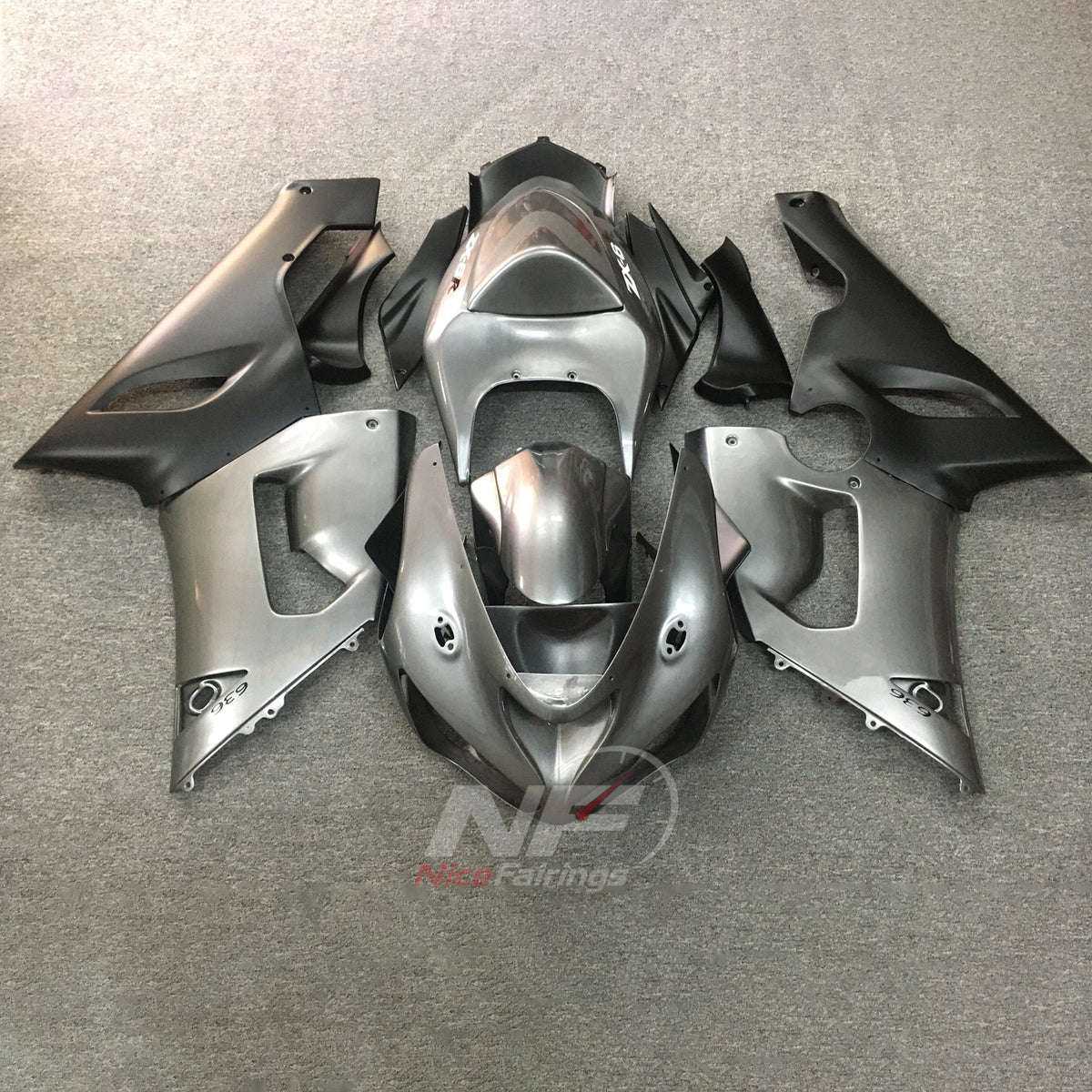 Kawasaki ZX6R 2005-2006 Silver gray bodywork - front view
