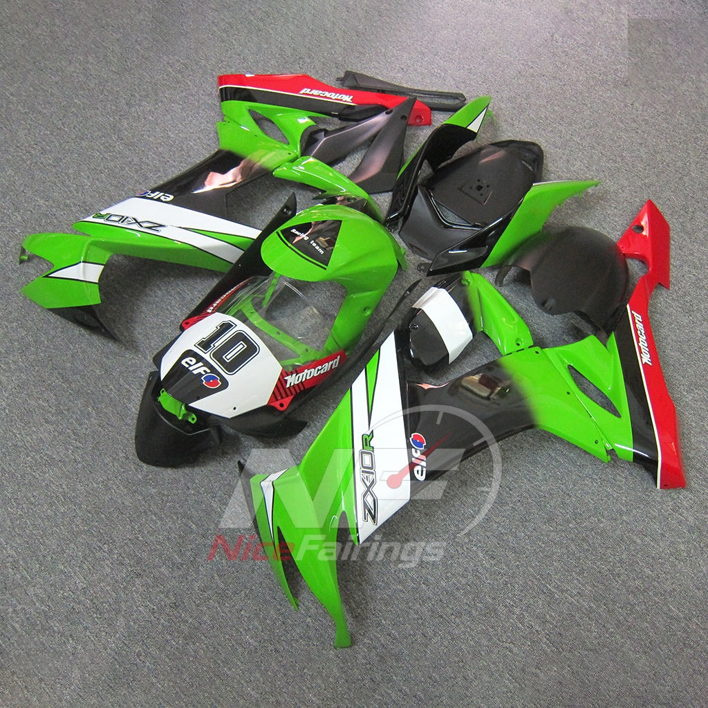 Fairing Kit Fits 2008-2010 KAWASAKI ZX10R - Number Graphic ABS Injection | NiceFairings - side angle image