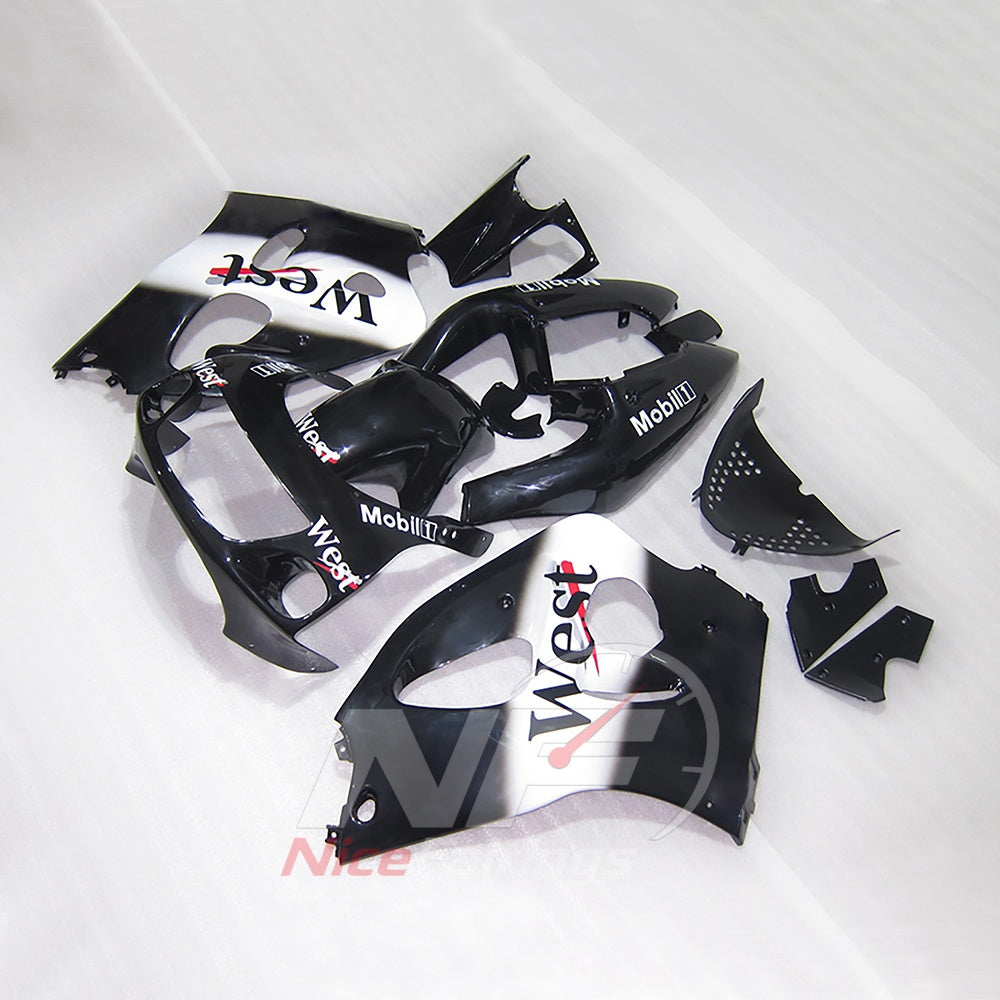 Motorcycle Fairing Kit Fits 1996-2000 SUZUKI GSXR600 - Contrast Lettering ABS Bodywork | NiceFairings - side angle image