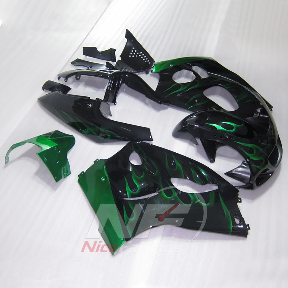 Fairing Kit Fits 1996-2000 SUZUKI GSXR600 - Flame Graphic ABS Injection | NiceFairings - front angle image