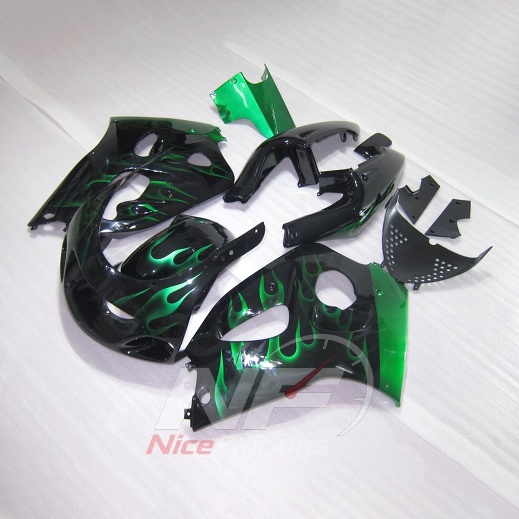 Fairing Kit Fits 1996-2000 SUZUKI GSXR600 - Flame Graphic ABS Injection | NiceFairings - side angle image