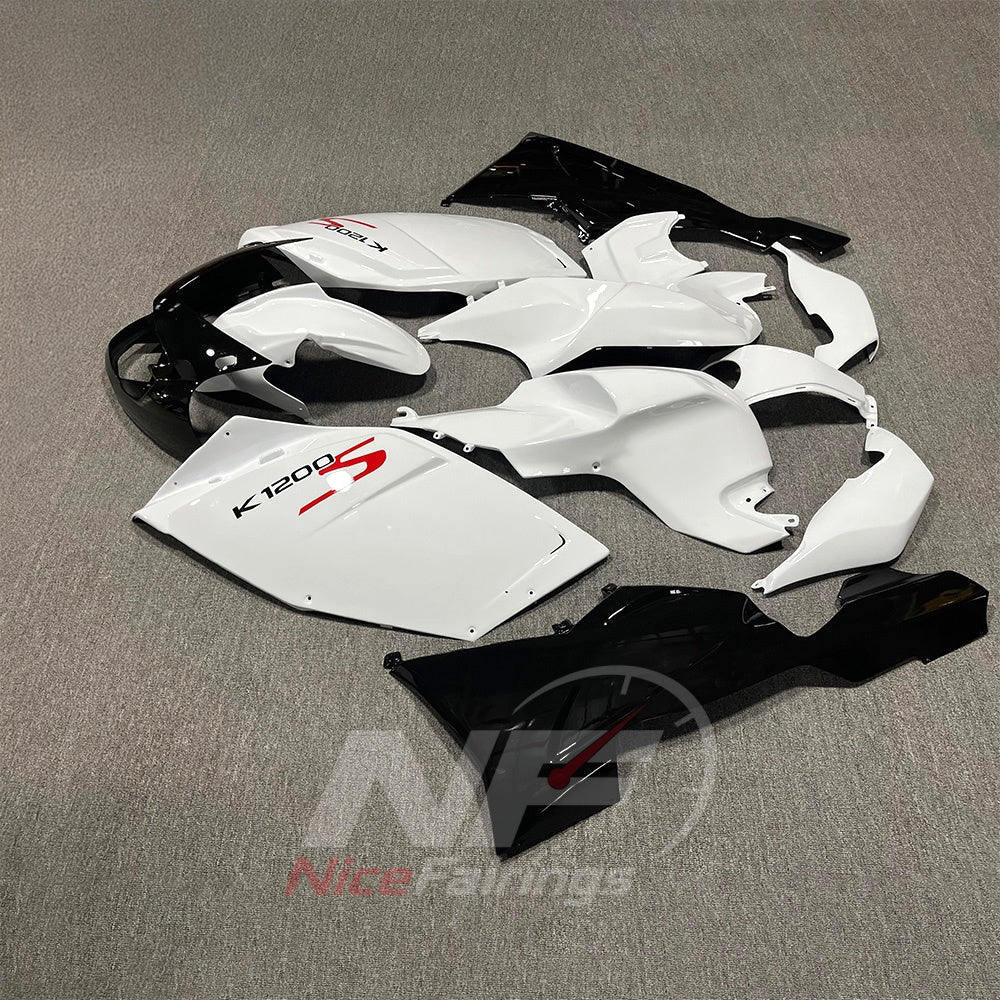 Fairings Kit Fits 2005-2010 BMW K1200S - Aftermarket ABS Bodywork - White Black Red | NiceFairings - front angle image