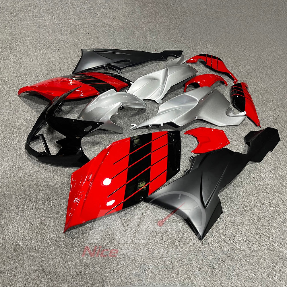 Replacement Fairings Fit 2005-2010 BMW K1200S - ABS Plastic Replacement Panels - Red Silver Black | NiceFairings - front angle image