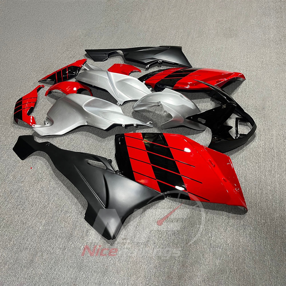 Replacement Fairings Fit 2005-2010 BMW K1200S - ABS Plastic Replacement Panels - Red Silver Black | NiceFairings - side angle image