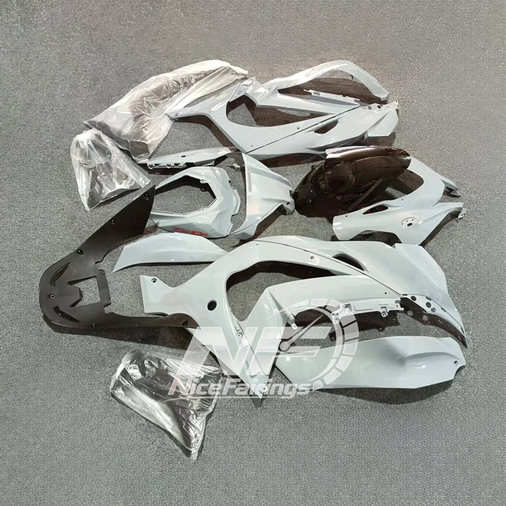 For Kawasaki ZX10R 2016-2020 2020 Carbon Fiber Custom Painted Match OEM Color 100% P Fairings Kit | NiceFairings - side angle image