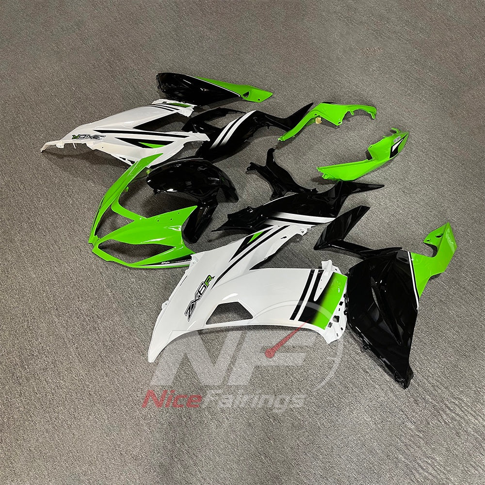 Painted Injection-Molded Fairings Compatible with KAWASAKI ZX6R 2013-2018 | NiceFairings - side angle image