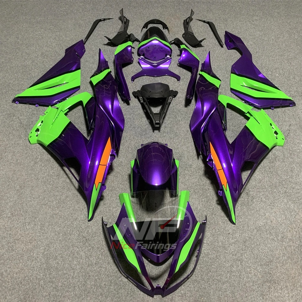Painted Black Injection-Molded Cowling Set Fits KAWASAKI ZX6R 2013-2018 | NiceFairings - paint design NO.7 option image