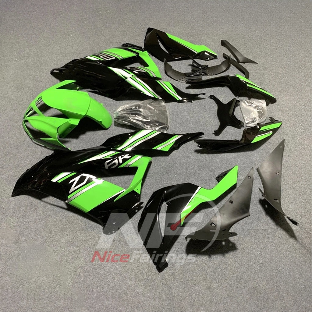 Painted Sportbike Fairing Set Fits KAWASAKI ZX6R 2013-2018 | NiceFairings - side angle image