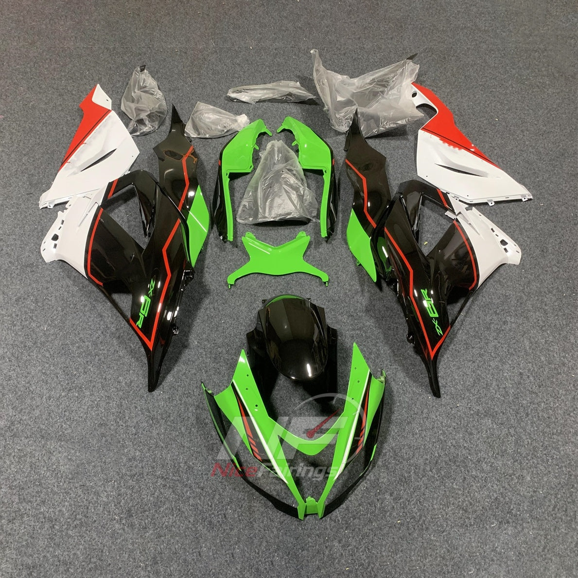 Aftermarket Sportbike Bodywork Set Fits 2013-2018 KAWASAKI ZX6R | NiceFairings - paint design NO.4 option image