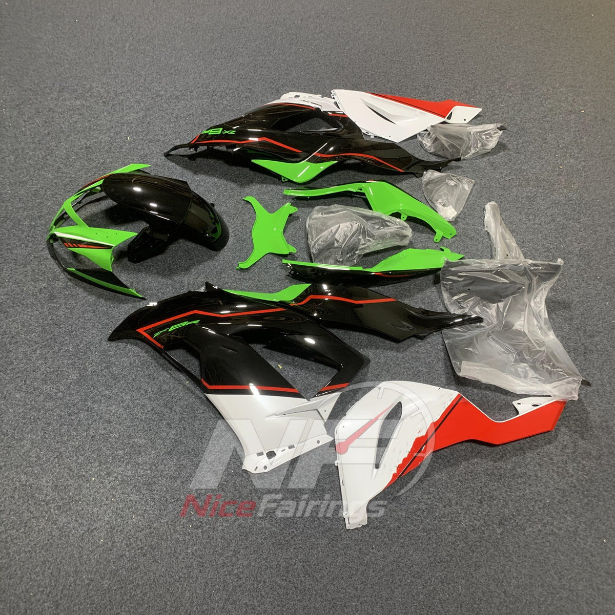 Motorcycle Fairing Kit Fits KAWASAKI ZX6R 2013-2018 | NiceFairings - side angle image