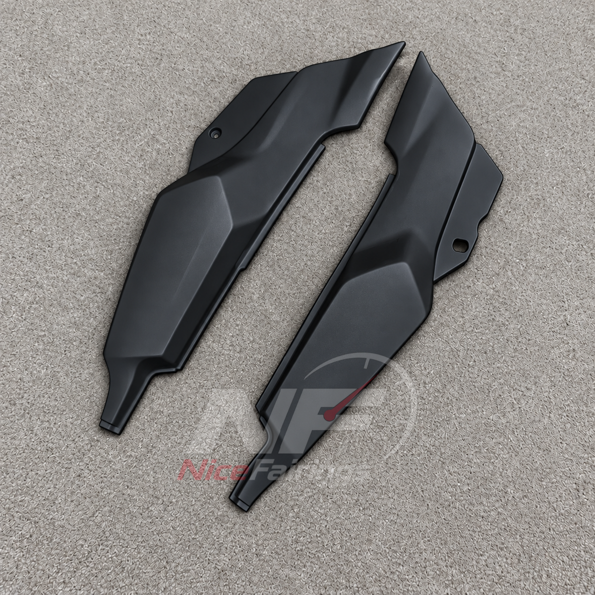 Fairing Kit Fits 1991-1994 KAWASAKI KLE500 - Injection-Molded ABS Plastic - Matte Black | NiceFairings - side angle image
