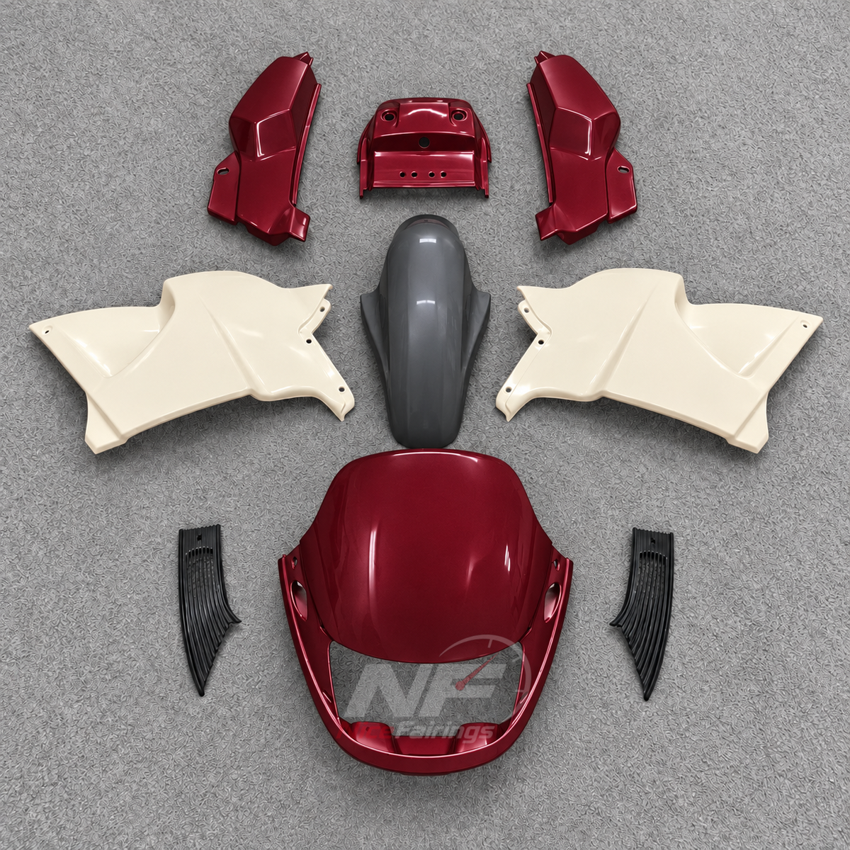 Fairing Kit Fits 1991-1994 KAWASAKI KLE500 - Injection-Molded ABS Plastic - Matte Black | NiceFairings - paint design NO.4 option image