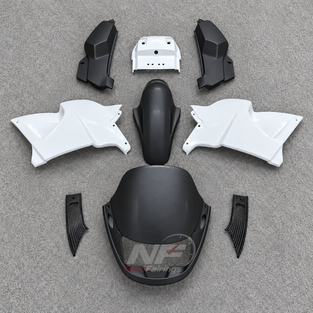 Replacement Fairings Fit 1991-1994 KAWASAKI KLE500 - Handmade ABS Plastic - Black White | NiceFairings - main product image
