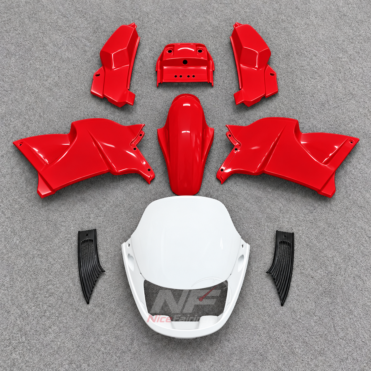 ABS Plastic Fairing Kit Fits 1991-1994 KAWASAKI KLE500 - Handmade Body Panels - Red White | NiceFairings - main product image