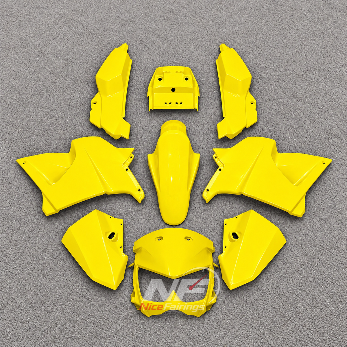 Injection-Molded Fairing Kit Fits 2005-2008 KAWASAKI KLE500 - ABS Plastic Bodywork - Yellow | NiceFairings - main product image