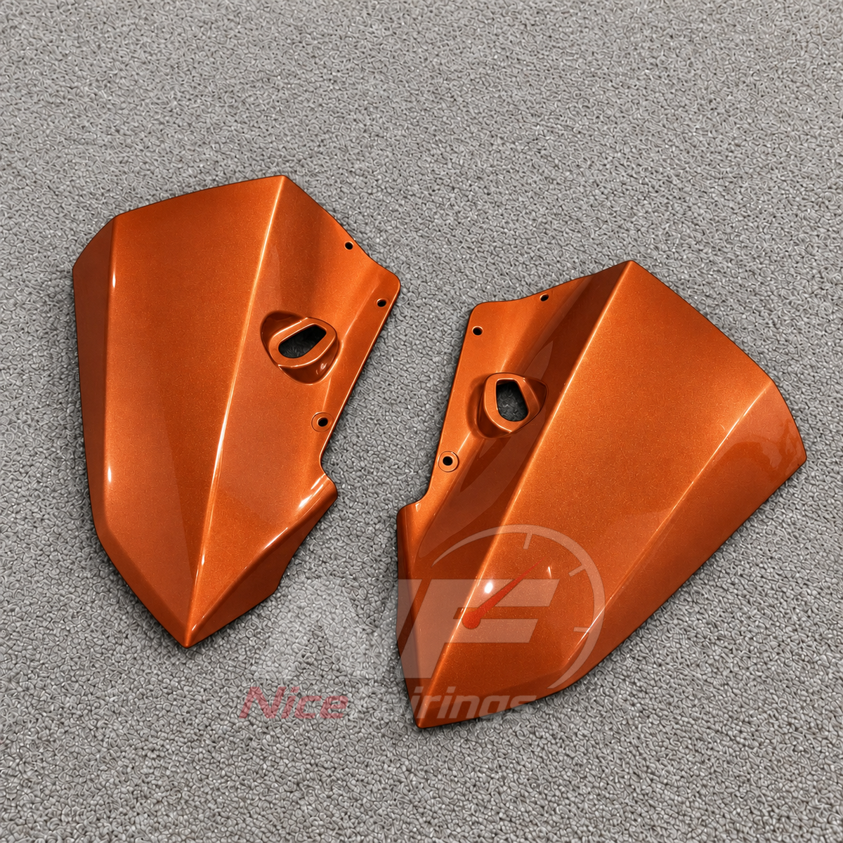 Motorcycle Fairing Kit Fits 2005-2008 KAWASAKI KLE500 - Injection-Molded ABS Plastic - Orange Black | NiceFairings - rear angle image