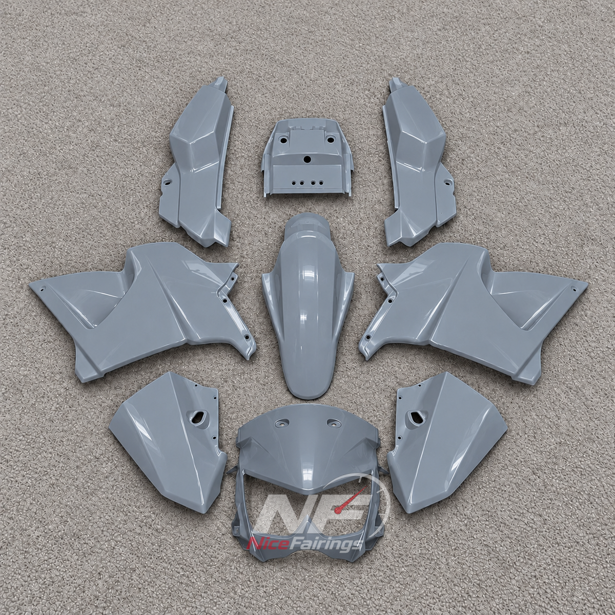 Fairings Kit Fits 2005-2008 KAWASAKI KLE500 - Injection-Molded ABS Plastic - Gray | NiceFairings - main product image