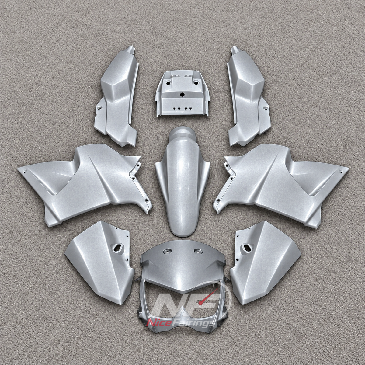 Aftermarket Fairing Kit Fits 2005-2008 KAWASAKI KLE500 - Injection-Molded ABS Plastic - Gloss Black | NiceFairings - paint design NO.2 option image