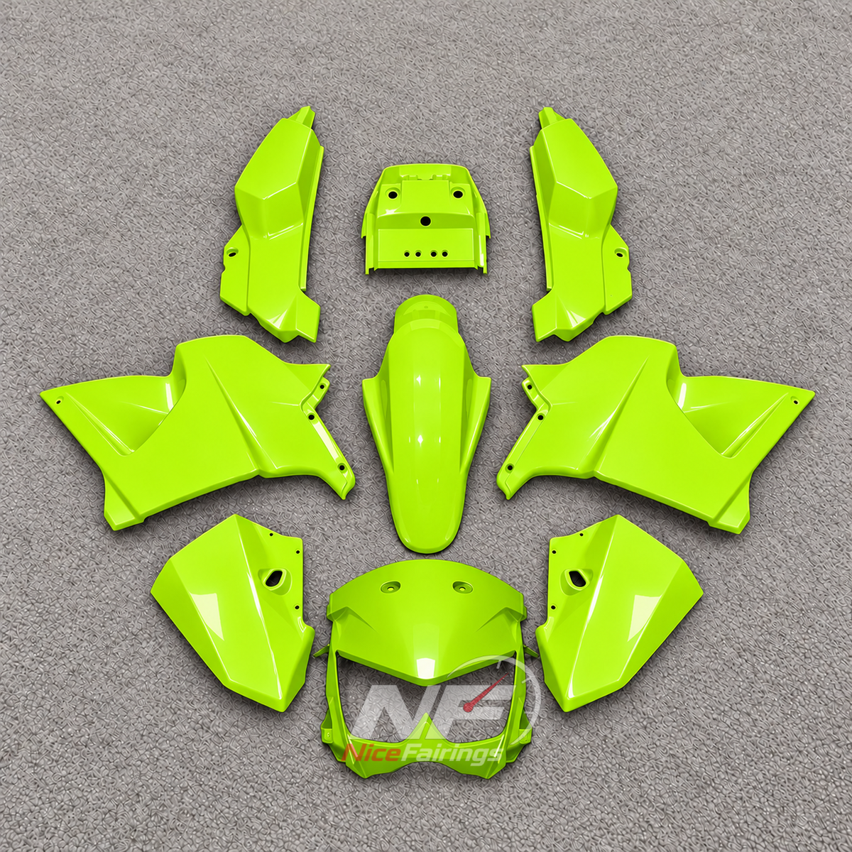 Replacement Fairings Fit 2005-2008 KAWASAKI KLE500 - Injection-Molded ABS Plastic - Ivory | NiceFairings - paint design NO.5 option image