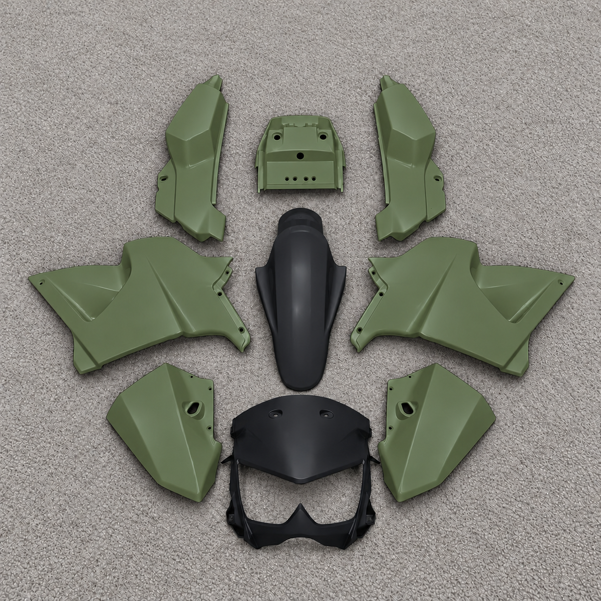 Custom Fairings Fit 2005-2008 KAWASAKI KLE500 - Injection-Molded ABS Plastic - Silver | NiceFairings - paint design NO.8 option image