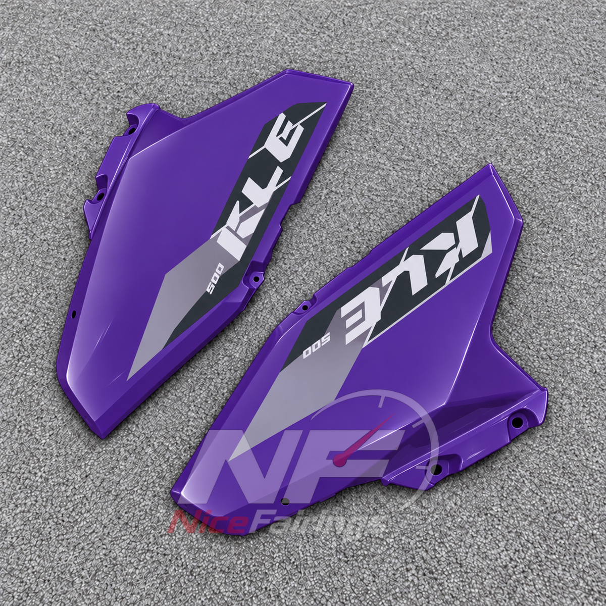 Custom Fairings Fit 2026-2027 KAWASAKI KLE500 - ABS Plastic Fairings - Purple Black | NiceFairings - additional angle image