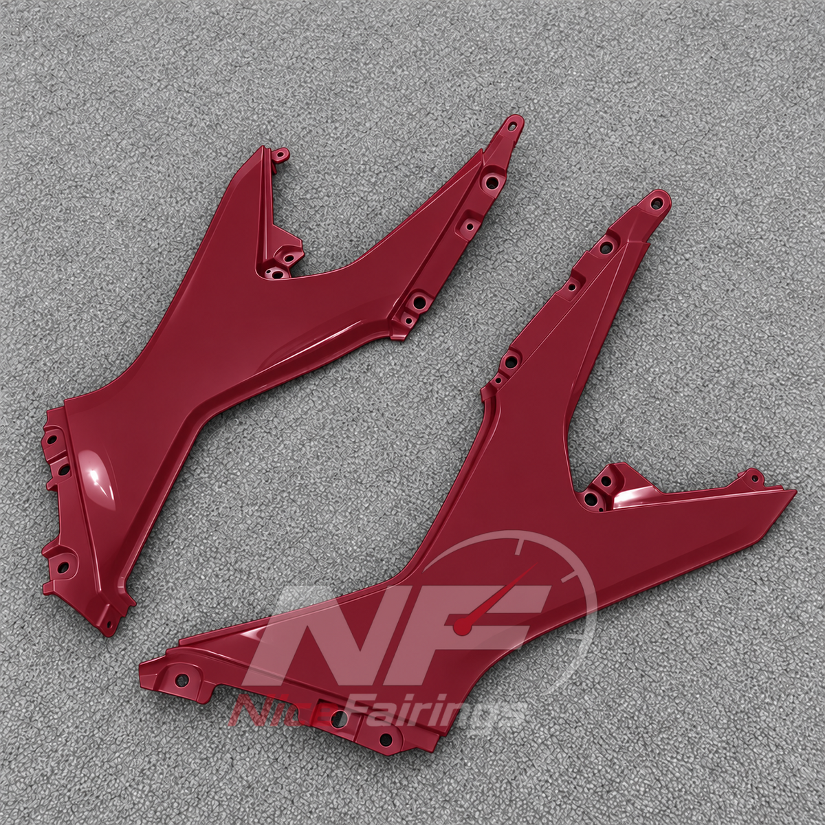 Replacement Fairings Fit 2026-2027 KAWASAKI KLE500 - Custom-Painted ABS Bodywork - Burgundy Red | NiceFairings - rear angle image