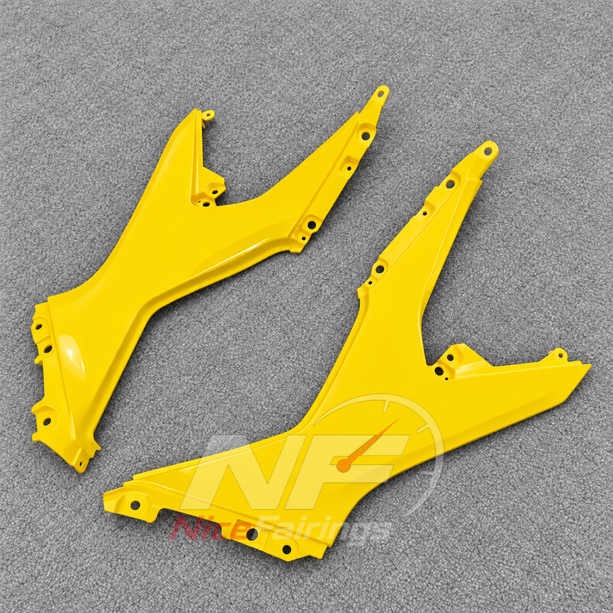 ABS Plastic Fairing Kit Fits 2026-2027 KAWASAKI KLE500 - Motorcycle Bodywork - Yellow | NiceFairings - rear angle image