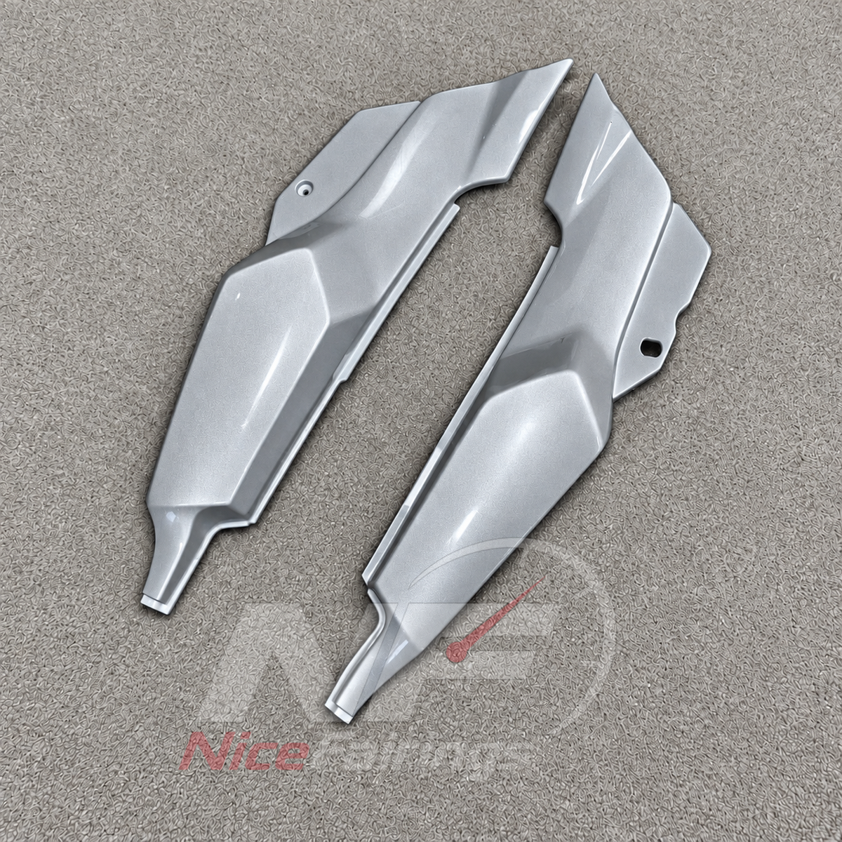ABS Plastic Fairing Kit Fits 1995-2004 KAWASAKI KLE500 - ABS Plastic Bodywork - Silver | NiceFairings - detail angle image