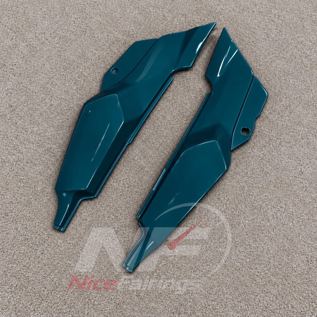 Fairing Kit Fits 1995-2004 KAWASAKI KLE500 - Injection-Molded ABS Plastic - Teal Orange White | NiceFairings - detail angle image