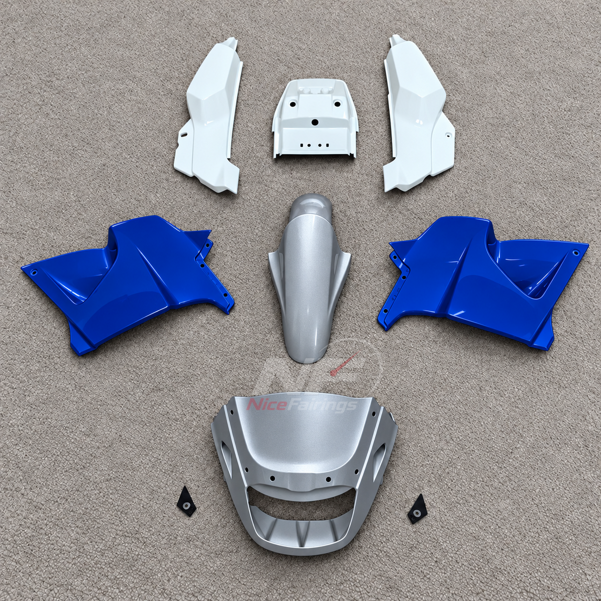 Aftermarket Fairing Kit Fits 1995-2004 KAWASAKI KLE500 - Injection-Molded ABS Plastic - Ivory | NiceFairings - paint design NO.5 option image