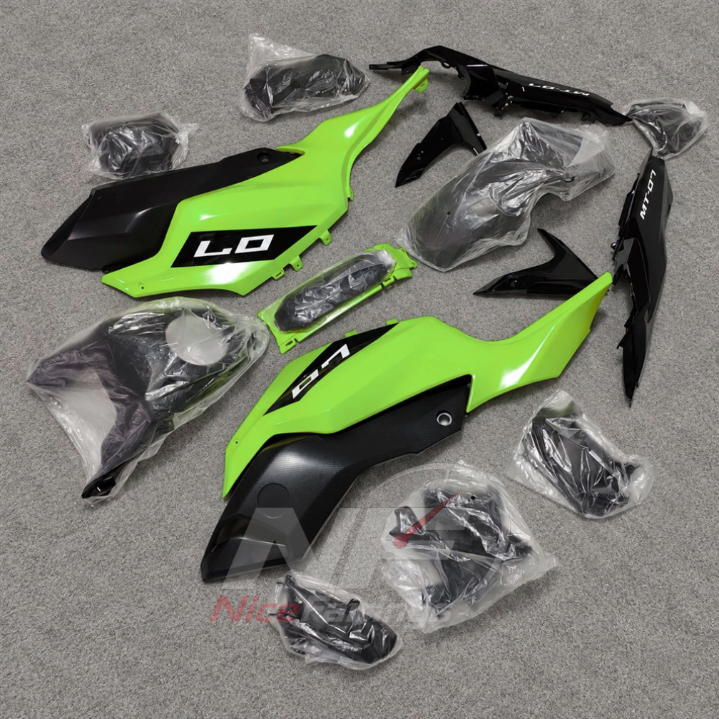 2014-2017 Yamaha MT-07 FZ-07 ABS fairing kit - Lime Green Black ABS Panels - view 2