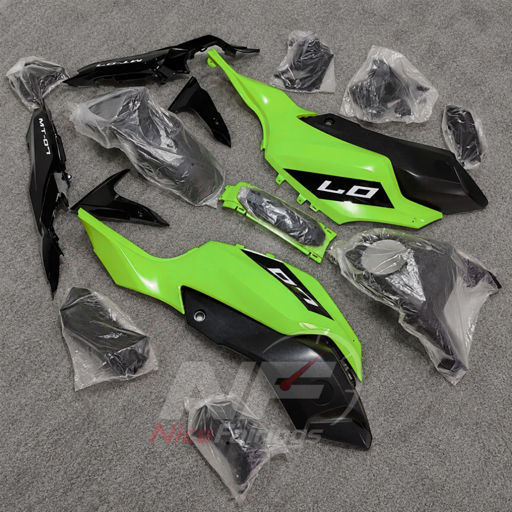 2014-2017 Yamaha MT-07 FZ-07 ABS fairing kit - Lime Green Black ABS Panels - view 3