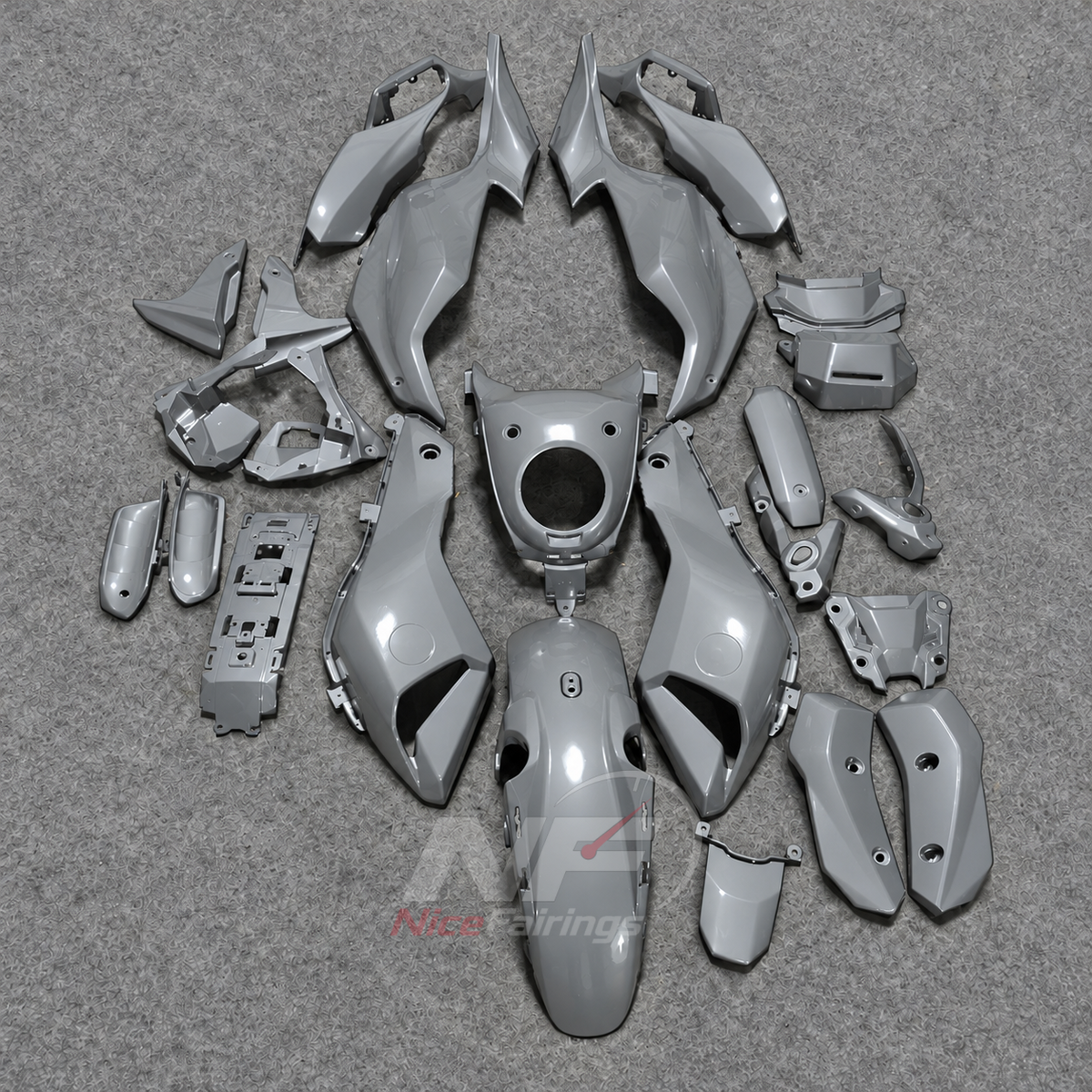 2014-2017 Yamaha MT-07 FZ-07 ABS fairing kit - Gray ABS Bodywork - front layout